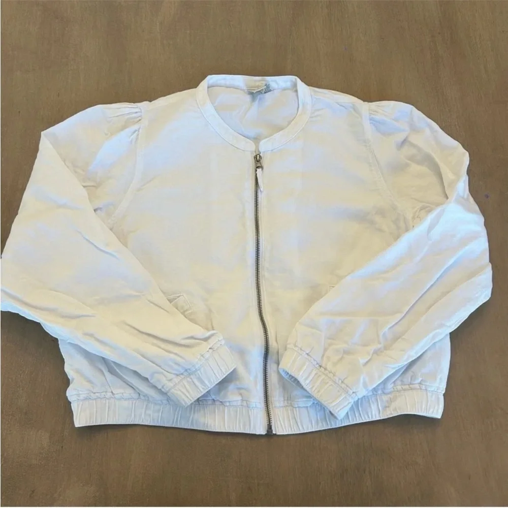 ⛱️🔥Joie - White Linen Lyocel Bomber Jacket - L